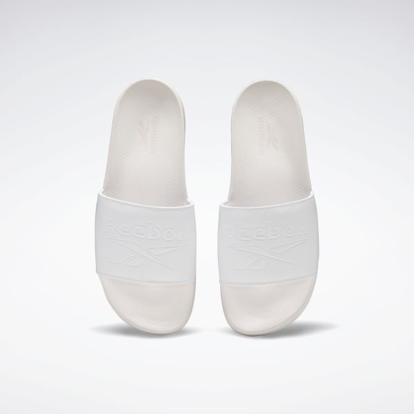 White reebok slides outlet